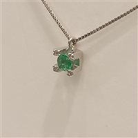 Collana Vidali Gioielli Donna in Oro bianco Smeraldo COOR-12-34 - COOR-12-34